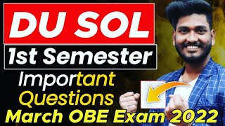 Du Sol 1st Semester OBE Exam March 2022 Important Questions with Answers | How to write Answers.