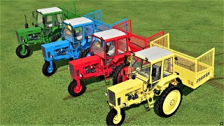 MINI TRACTORS OF COLORS ! TRANSPORTING MINI TRACTORS TO WOODCHIPS SELLING JOB ! Farming Simulator 22