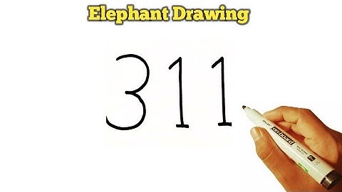 How To Draw Elephant 🐘 From Number 311 | Easy Elephant Drawing Tutorial | Elephant Drawing
