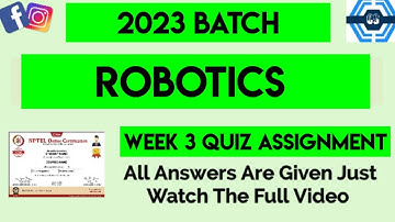 Robotics Week 3 Quiz Assignment Solution 2023 | NPTEL 2023 | SWAYAM
