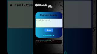 Day 33: New Character Counter project using Javascript #coding #htmlcssjavascript #webdevelopment
