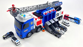 Unboxing fire rescue truck,EV police car, remote control RC city bus,EV Transforming Excavator