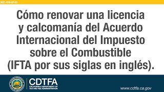 How to Renew an International Fuel Tax Agreement (IFTA) License and Decal [Español]