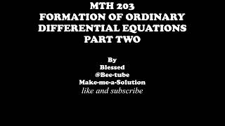 5Ode Formation Of Differential Equations Part Two