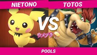 【スマブラSP】ウメブラSP5 POOLS / DNG | Nietono(Pichu) vs ととす(Bowser) / Umebura SP5 - Smash Ultimate