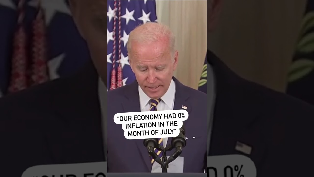 Joe Biden Says U.S. Economy Had “0% Inflation” in July 💰 #inflation