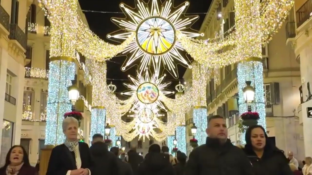 Malaga City Spain Christmas Lights 2025 Navidad Costa del Sol | Andalucía [4K]