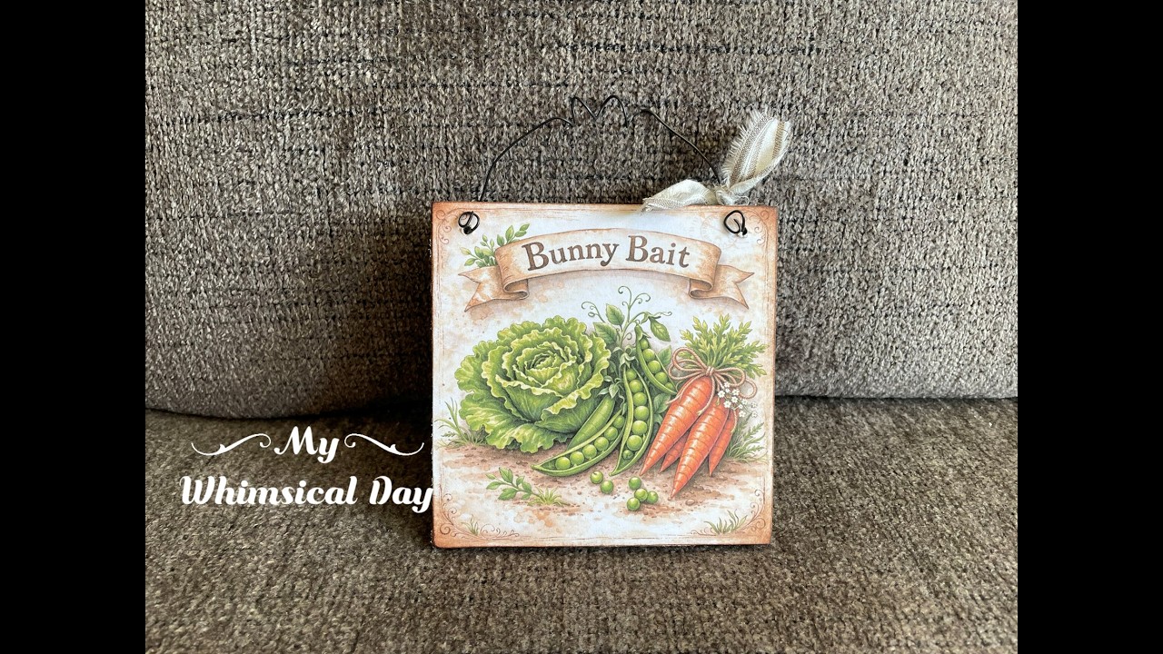 Bunny Bait print on a small Dollar Tree sign. Perfect as a shelf leaner or to sit on a tiered tray!