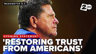 Nominee for Director of National Intelligence Jay Clayton delivers opening statement during hearing
