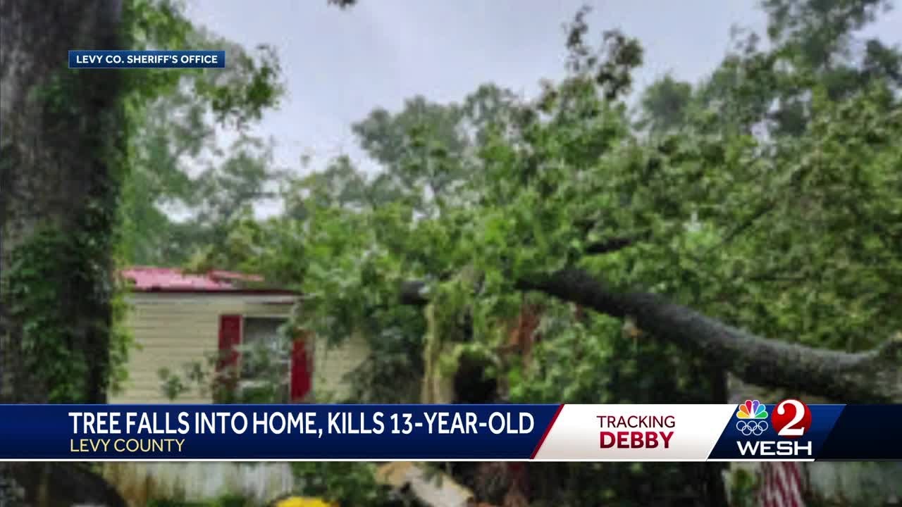 Florida 13-year-old killed after tree falls on home during Debby - YouTube