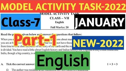 Class-7 English (ইংরেজি) Model Activity Task 2022 Part 1 January//New 2022 English Class 7 Part 1