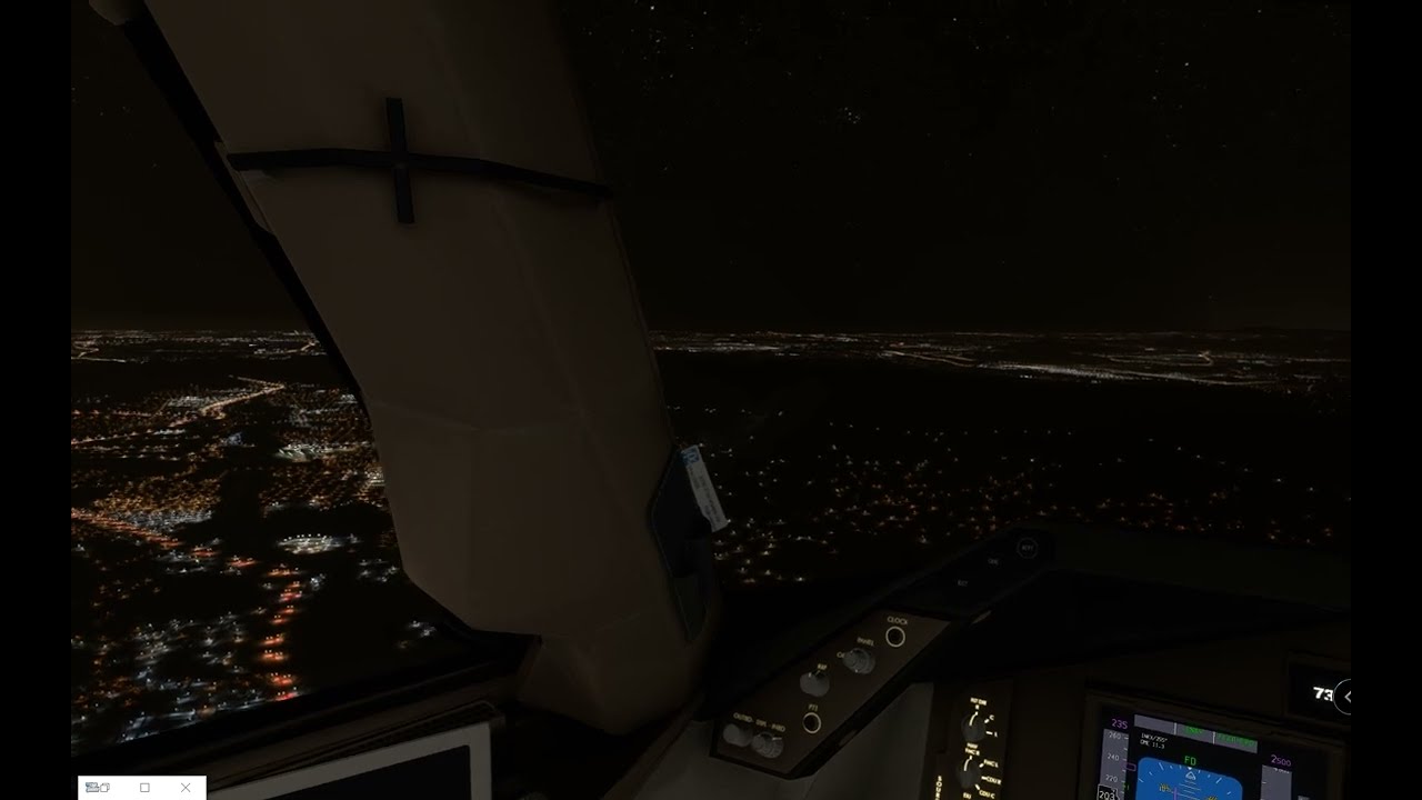 Approach  and landing by nighy to  Miramar MCAS (Joe Foss Field) AirportSan Diego, California - KNKX