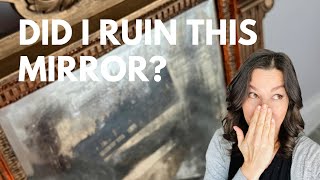 This mirror was headed to the trash - watch me save it by creating art!