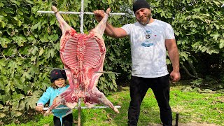 Cooking a Whole 15kg Lamb on an Open Fire