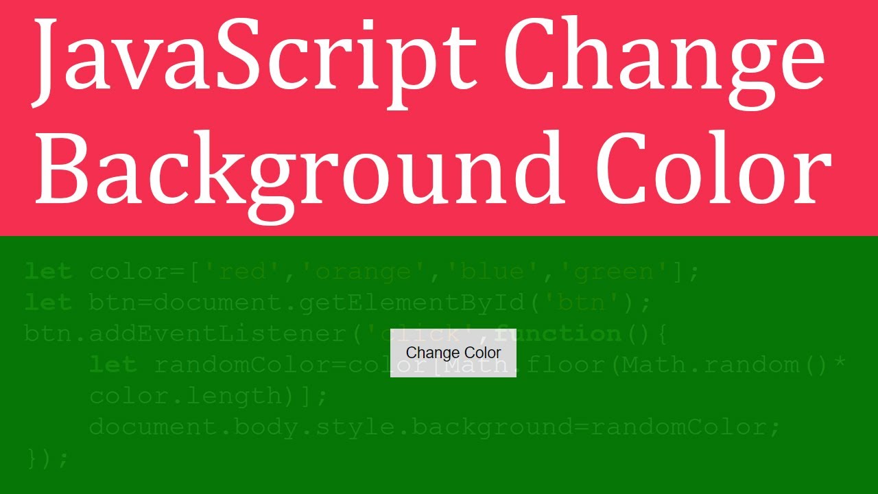 JavaScript Change Background Color On Click - YouTube Javascript Change Background Color On Click - Youtube