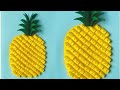 Easy paper crafts pineapple  3d paper pineapple  art and craft with paper  simple craft ideas