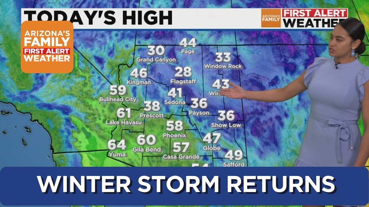 Another winter storm arrives in northern Arizona - YouTube