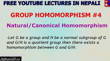 4# Natural or Canonical Homomorphism || Theorem on Natural Homomorphism||
