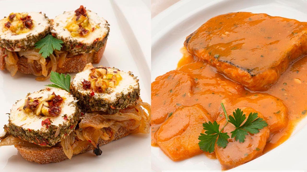 Bocados de queso con cebolla caramelizada - Merluza a la sidra - Cocina Abierta de Karlos Arguiñano