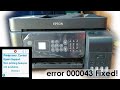 How to Fix Error 000043 in Epson L5190, L3110, etc.