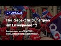 Protestpiquet vum sewogbl landesverband an amelux mi respekt fir dchargen am enseignement