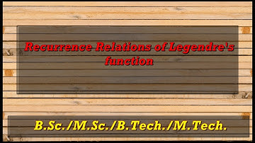 Recurrence Relations of Legendre