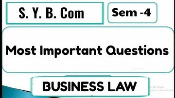 #2 Most Important Questions of Business Law |SYBCom sem 4|Mumbai University| Law important question