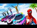 Speed and Stunts Zentorno and Spiderman GTA 5 mod Superheroes couple challenge Super Cars