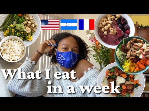 TRILINGUAL What I eat in a week- Spanish, French, & English | Realistic healthy vegan meals