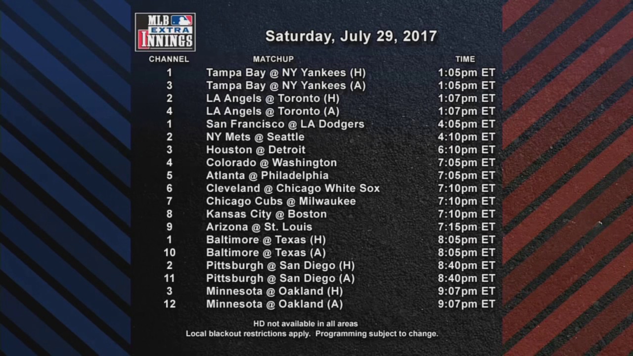 MLB Extra Innings Music 1 (July 29, 2017) YouTube