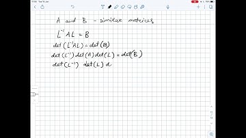 True or False - Determinants of two similar matrices are the same.  Explain. | Plainmath