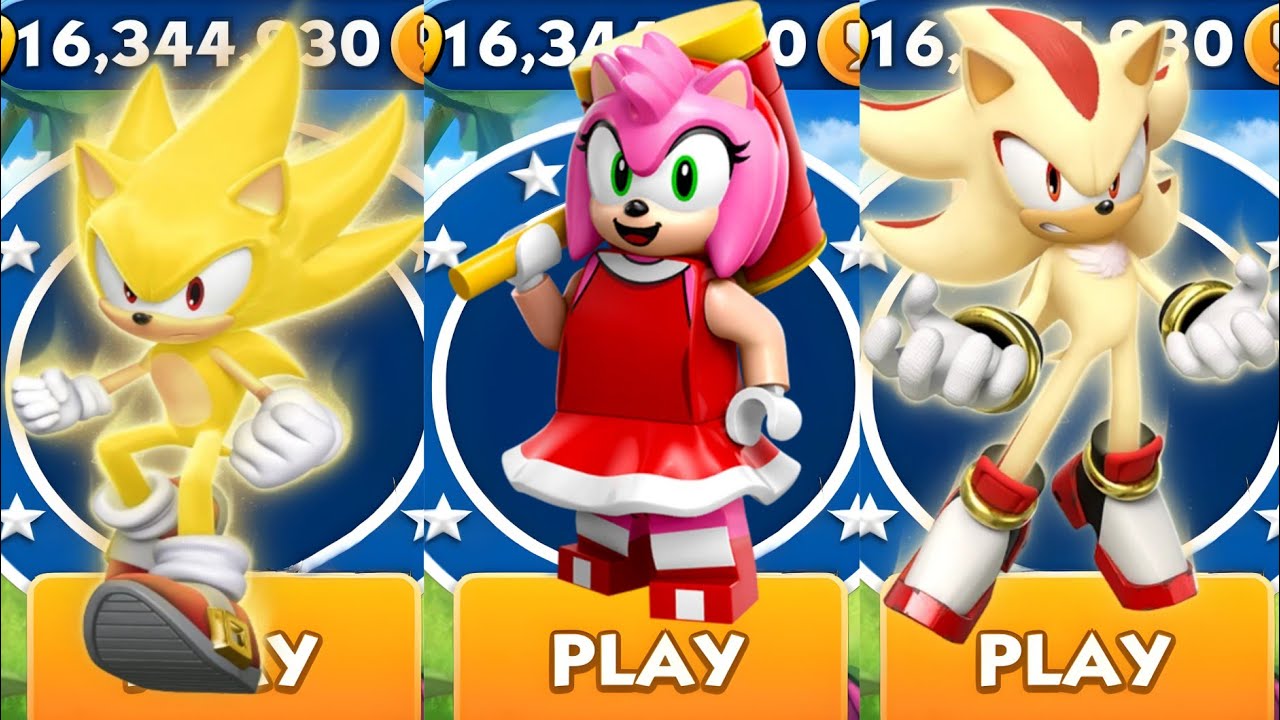 Sonic Dash - Super Sonic VS Lego Amy VS Super Shadow _ Movie Sonic vs ...