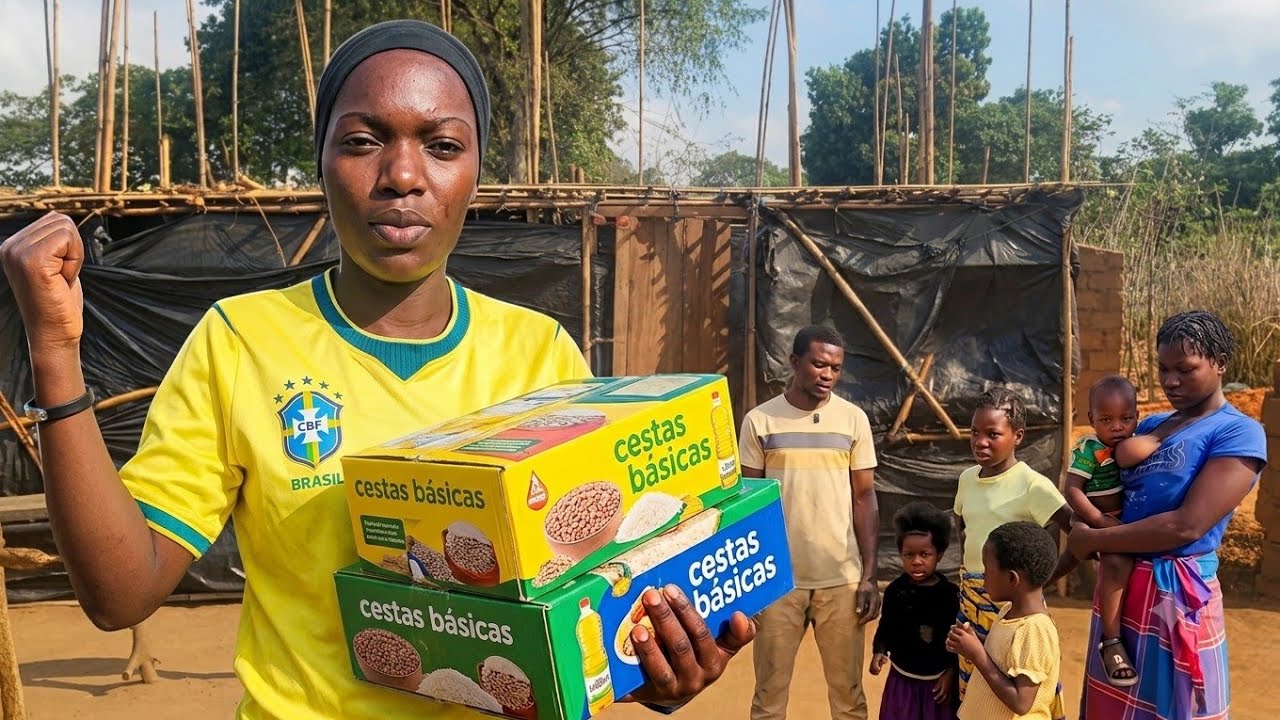 Levamos cestas básicas à família que mora em uma cabana em Moçambique🇲🇿
