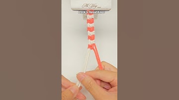 ❤️ White & Red Inner Lark’s Head Knot | Easy Macrame Tutorial #shortstutorial #diy #macrameknot#knot