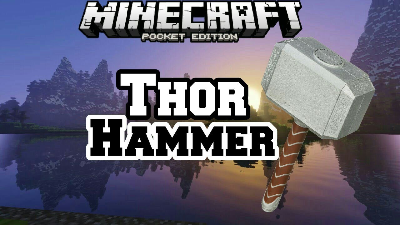 Minecraft [ PE ] How To Make A Thor Hammer - YouTube