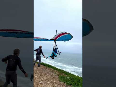 Hang gliding off