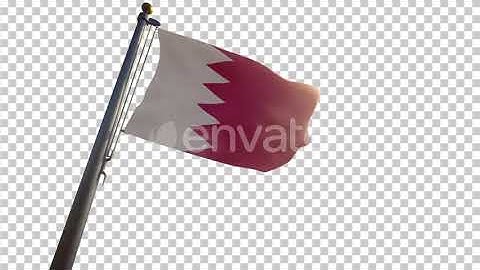 Bahrain Flag on a Flagpole with Alpha-Channel | Motion Graphics - Envato elements