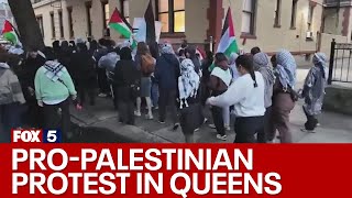 Pro-Palestinian protesters flood streets in Queens