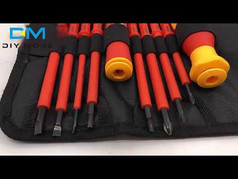 Викрутки діелектричні 10 од. з чохлом DVE / Викрутки для електриків, видео 1