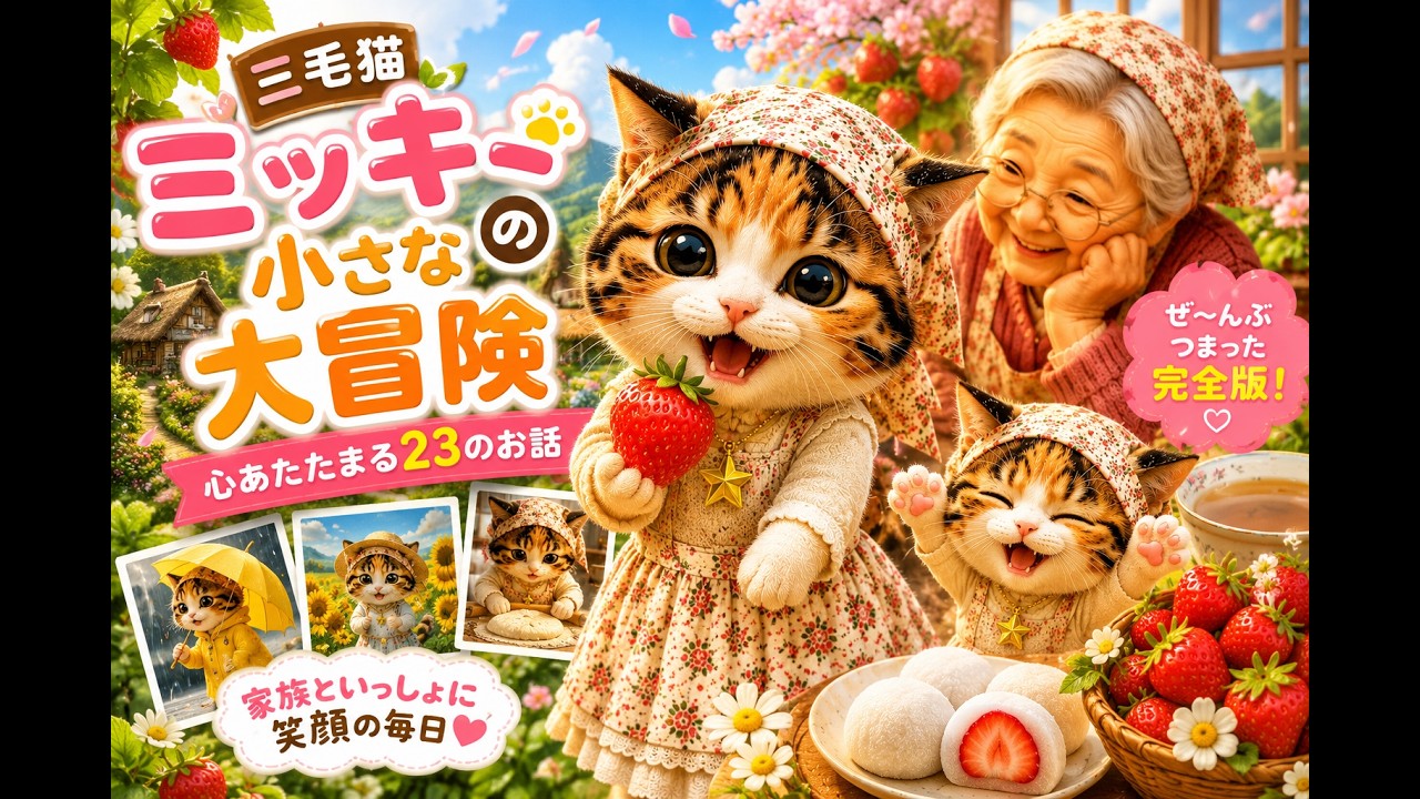 三毛猫ミッキーの小さな大冒険｜心あたたまる23のお話 🌸 - YouTube