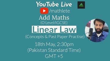 O level/IGCSE Add Math - Linear Law (Concepts and Past Papers) - Part 1/2