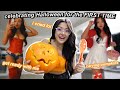 CELEBRATING MY FIRST HALLOWEEN i cried lol (vlog, carving pumpkins, grwm for SO many costumes)