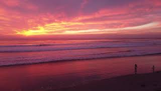 sunset at the foot of Law Street in Pacific Beach