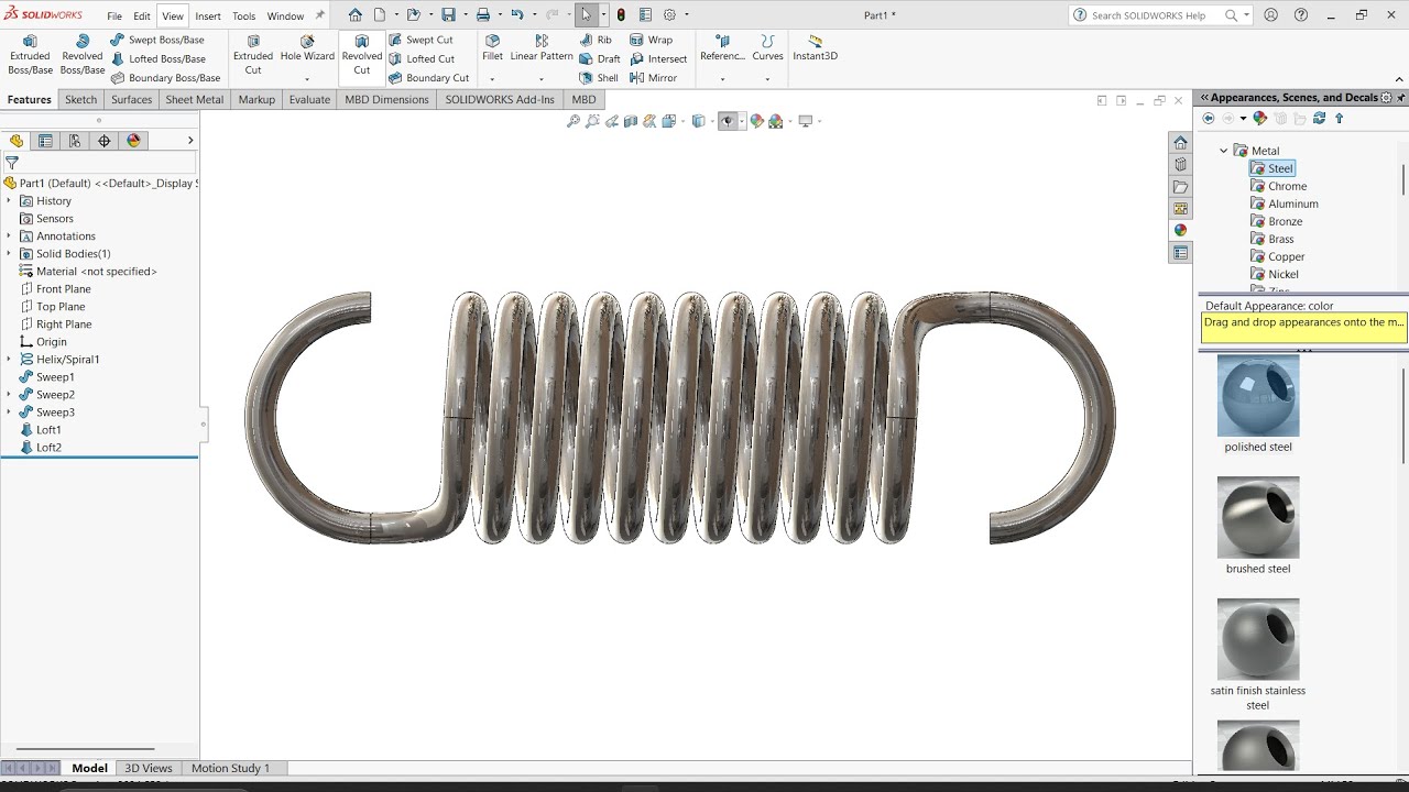 Spring Design Withblock Spring Design with Hook For beginners Tutorial in Solidowkrs - YouTube