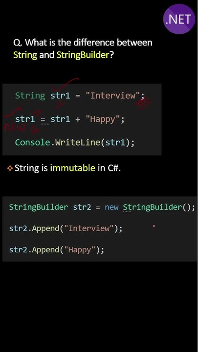 What is the difference between string and stringbuilder ? - YouTube