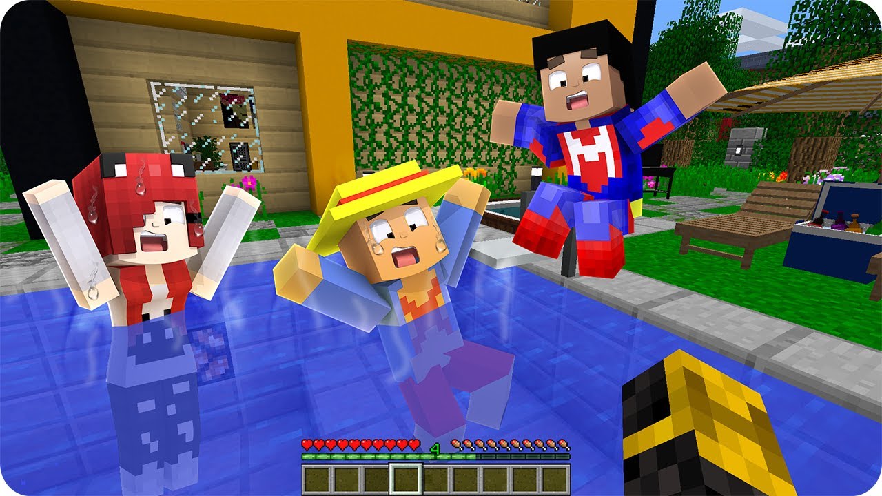 TROLLEO A MI AMIGO CON UNA PISCINA DE AGUA FALSA EN MINECRAFT 😱