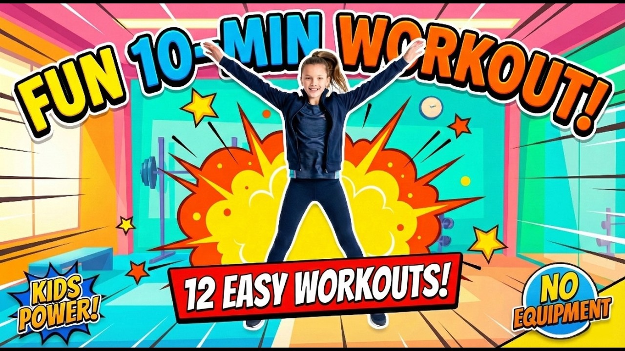 10 Minute Kids Workout | Fun PE at Home & Brain Break | No Equipment ...