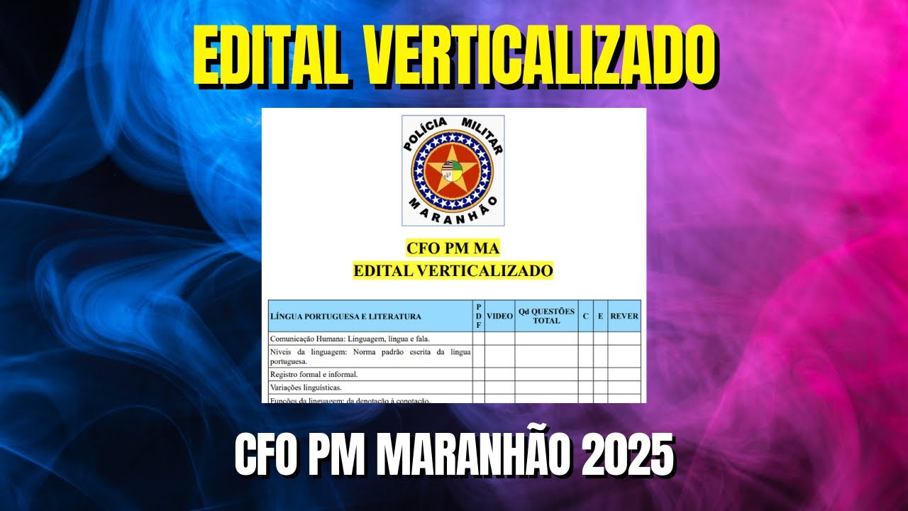 CFO PM MA 2025 - EDITAL VERTICALIZADO - YouTube