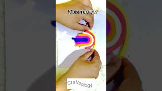 DIY Rainbow Keychain 🌈 Easy &amp; Aesthetic Craft #Shorts