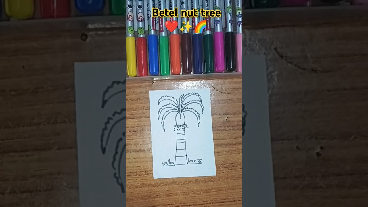 How to draw Betel nut tree❤️✨🌈